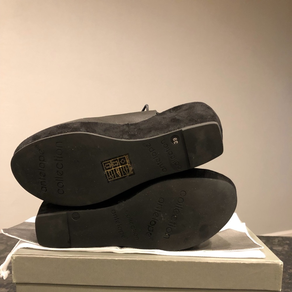 Antelope Black Leather Mary Jane with Suede Wedge - Picture 4 of 7